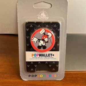 DISNEY NIB POPWALLET- Phone Wallet+ Grip& Stand. Original style Mickey.